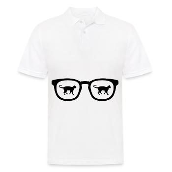 Sunglasses and cat - - Men's Polo Shirt - white - Front - Kai (181cm)