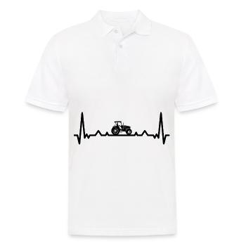 Herzschlag und Landwirtschaft - - Männer Poloshirt - Weiß - Vorne - Kai (181cm)