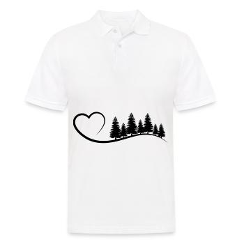 Herz und Baum - - Männer Poloshirt - Weiß - Vorne - Kai (181cm)