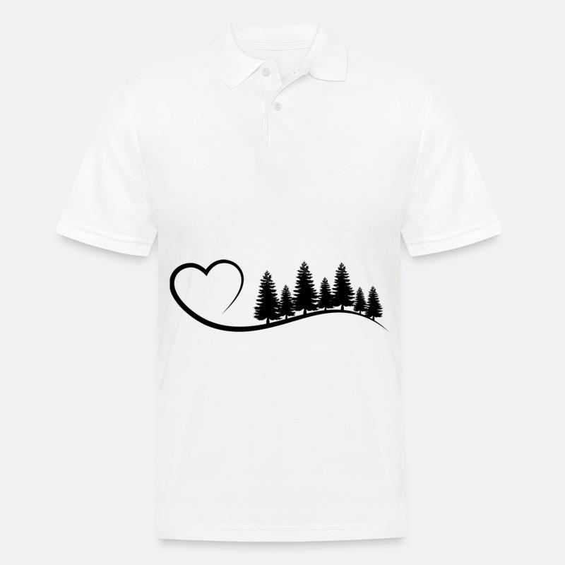 Herz und bäume - - Männer Poloshirt - Weiß