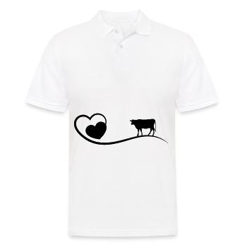 Herz und Kuh - - Männer Poloshirt - Weiß - Vorne - Kai (181cm)