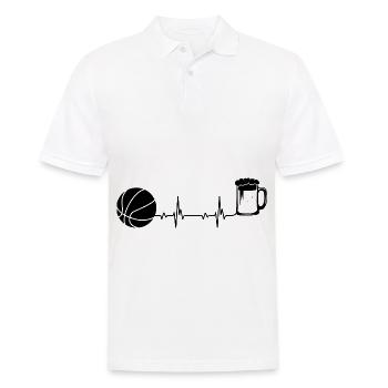 Heartbeat Beer et Basketball - (2) - Polo Homme - blanc - Devant - Kai (181cm)
