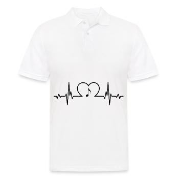 Heartbeat Heart et Musique - (2) - Polo Homme - blanc - Devant - Kai (181cm)