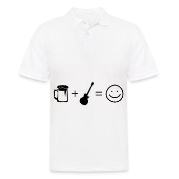 Bier Smile Face und Gitarre - - Männer Poloshirt - Weiß - Vorne - Kai (181cm)