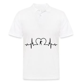 Herzschlagherz und Boxen - - Männer Poloshirt - Weiß - Vorne - Kai (181cm)