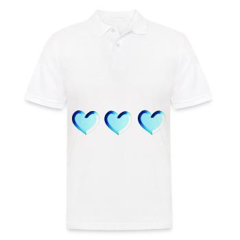 drei herzen blau glitzer - Männer Poloshirt - Weiß - Vorne - Kai (181cm)