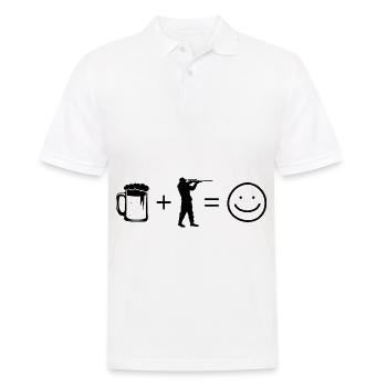 Beer Smile Face et Hunt 1 - - Polo Homme - blanc - Devant - Kai (181cm)