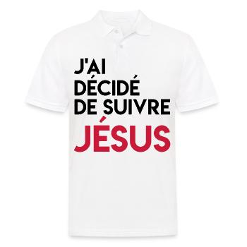 J'ai décidé de suivre Jésus - Polo Homme - blanc - Devant - Kai (181cm)