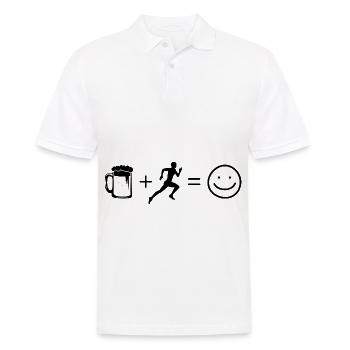 Beer Smile Face et Running - - Polo Homme - blanc - Devant - Kai (181cm)