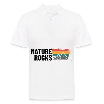 Naturfelsen - - Männer Poloshirt - Weiß - Vorne - Kai (181cm)