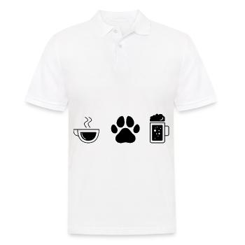 Kaffee Bier und Hund - (2) - Männer Poloshirt - Weiß - Vorne - Kai (181cm)