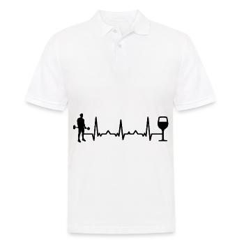 Heartbeat Wine and Fitness - - Men's Polo Shirt - white - Front - Kai (181cm)