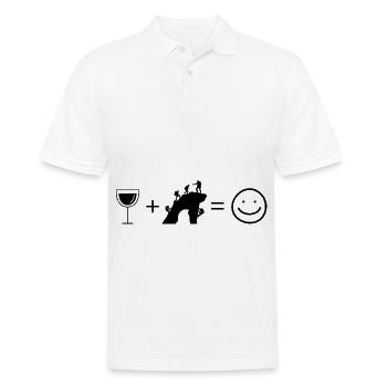 Wine Smile Face and Climbing - - Men's Polo Shirt - white - Front - Kai (181cm)