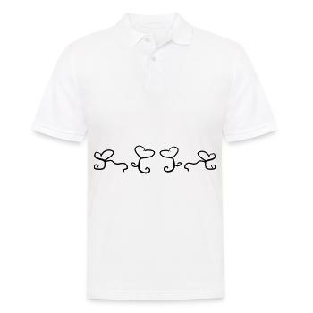 cœur cœur coups d’amour forme symbole grind - Polo Homme - blanc - Devant - Kai (181cm)