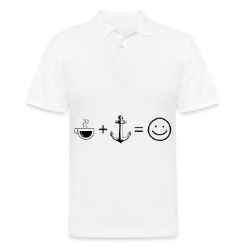 Coffee Smile Face et Voile 1 - - Polo Homme - blanc - Devant - Kai (181cm)