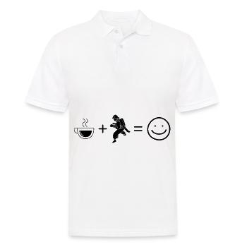 Coffee Smile Face et pompiers - - Polo Homme - blanc - Devant - Kai (181cm)