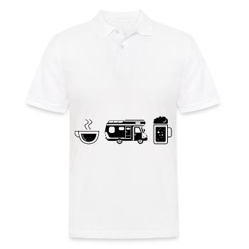 Coffee beer and camping - (3) - Men's Polo Shirt - white - Front - Kai (181cm)