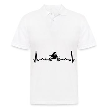 Heartbeat and Motorcycle - (MOTORCYCLE) (2) - Men's Polo Shirt - white - Front - Kai (181cm)