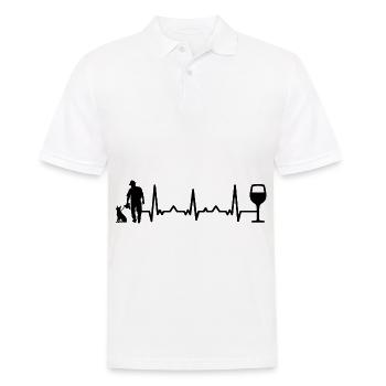 Heartbeat vin et chien - (4) - Polo Homme - blanc - Devant - Kai (181cm)