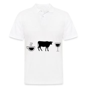 Vin de café et vache - - Polo Homme - blanc - Devant - Kai (181cm)