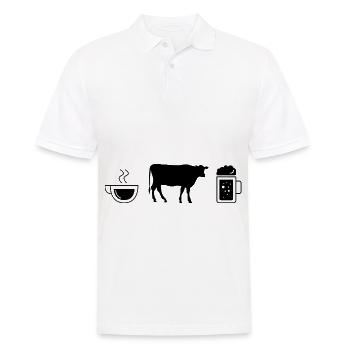 Coffee beer and cow - - Men's Polo Shirt - white - Front - Kai (181cm)