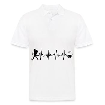 Café Heartbeat et Randonnée - (2) - Polo Homme - blanc - Devant - Kai (181cm)