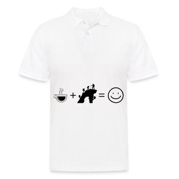 Coffee Smile Face and Climbing - - Men's Polo Shirt - white - Front - Kai (181cm)