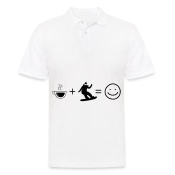 Coffee Smile Face and Snowboarding 1 - - Men's Polo Shirt - white - Front - Kai (181cm)