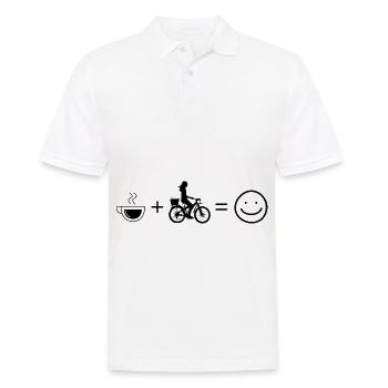 Coffee Smile Face and Cycling 2 - - Men's Polo Shirt - white - Front - Kai (181cm)