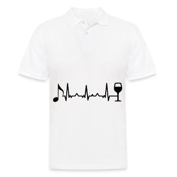 Herzschlagwein und Musik - - Männer Poloshirt - Weiß - Vorne - Kai (181cm)