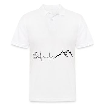 Herzschlag Berge und Kaffee - - Männer Poloshirt - Weiß - Vorne - Kai (181cm)