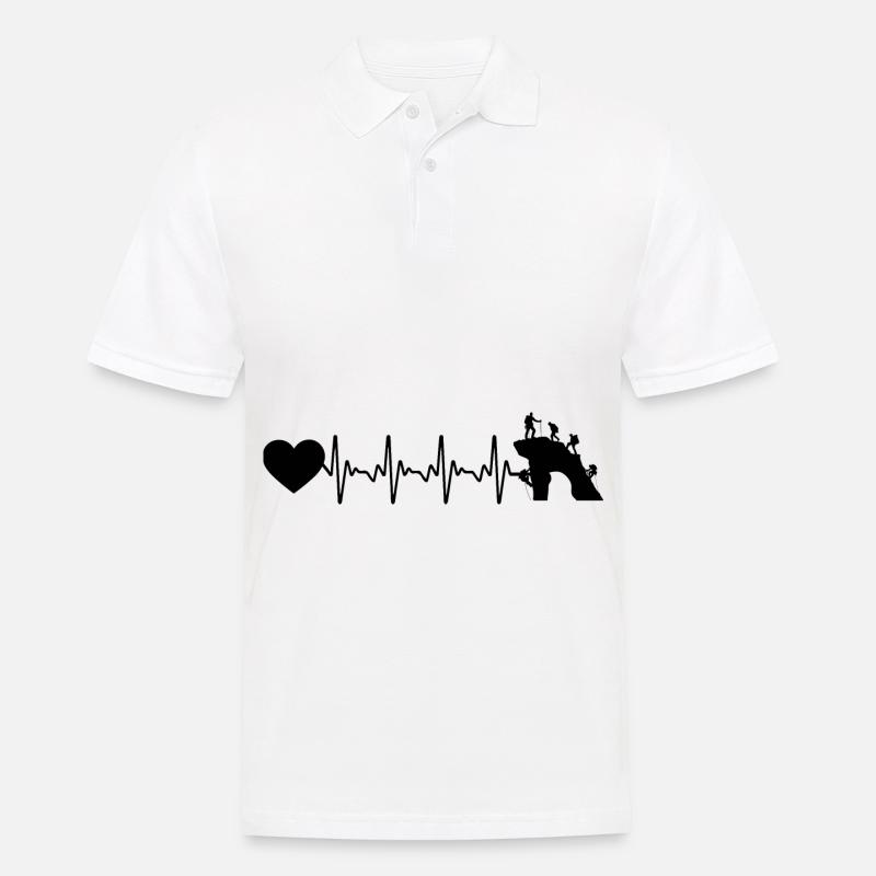 Herzschlagherz und Klettern - - Männer Poloshirt - Weiß