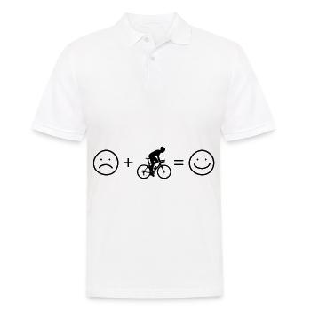 Smile Face and Cycling - - Men's Polo Shirt - white - Front - Kai (181cm)