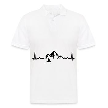 Heartbeat-Berg 1 und Yoga - - Männer Poloshirt - Weiß - Vorne - Kai (181cm)