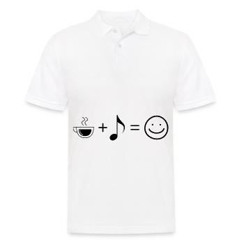 Café Smile Face et Musique - - Polo Homme - blanc - Devant - Kai (181cm)