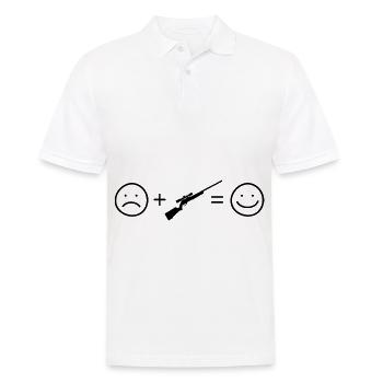 Smile Face et chasse - - Polo Homme - blanc - Devant - Kai (181cm)