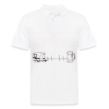 Herzschlag Camping und Bier - - Männer Poloshirt - Weiß - Vorne - Kai (181cm)