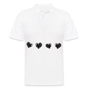 herz herzen grau narben - Männer Poloshirt - Weiß - Vorne - Kai (181cm)