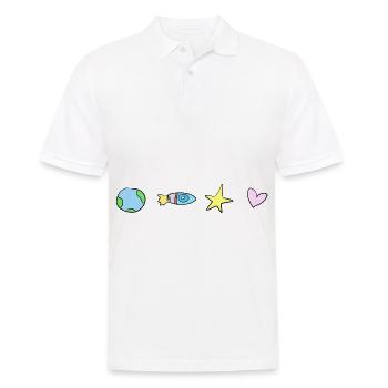 symboles formes voyage spatial fusée terrestre - Polo Homme - blanc - Devant - Kai (181cm)