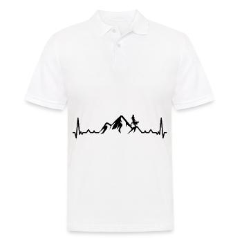 Heartbeat-Berg und Hund - (3) - Männer Poloshirt - Weiß - Vorne - Kai (181cm)