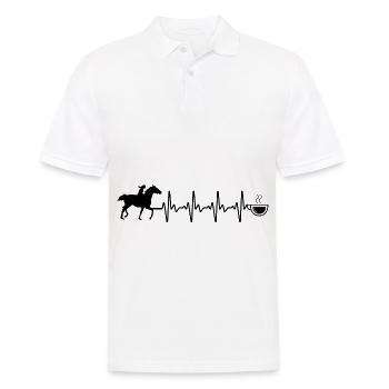 Heartbeat café et cheval - (2) - Polo Homme - blanc - Devant - Kai (181cm)