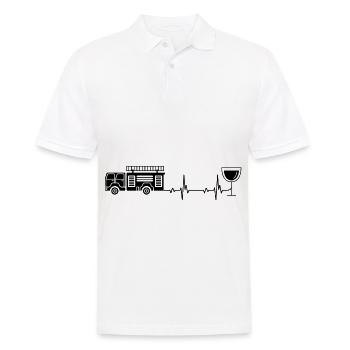 Herzschlagwein- und Feuerwehr-Brigader - (2) - Men's Polo Shirt - white - Front - Kai (181cm)