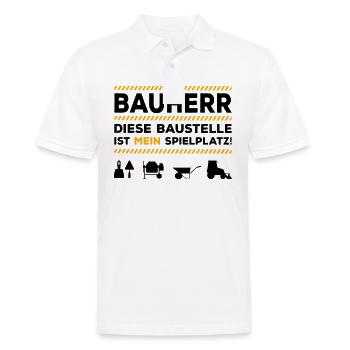 Bauherr Hausbau Richtfest Baustelle Eigenheim - Männer Poloshirt - Weiß - Vorne - Kai (181cm)