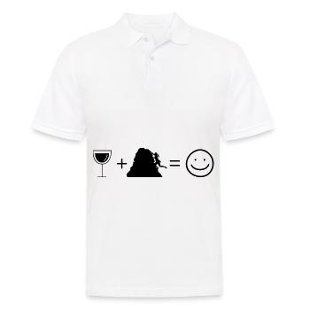 Wine Smile Face and Climbing 1 - - Men's Polo Shirt - white - Front - Kai (181cm)