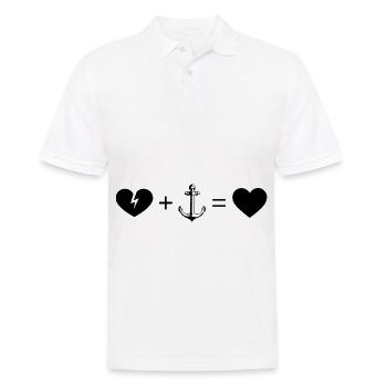 Gebrochenes Herz Herz und Segeln 1 - - Männer Poloshirt - Weiß - Vorne - Kai (181cm)