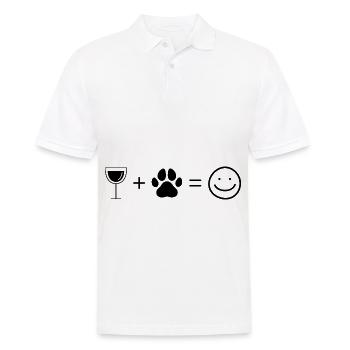 Wein Smile Face und Hund 3 - - Männer Poloshirt - Weiß - Vorne - Kai (181cm)