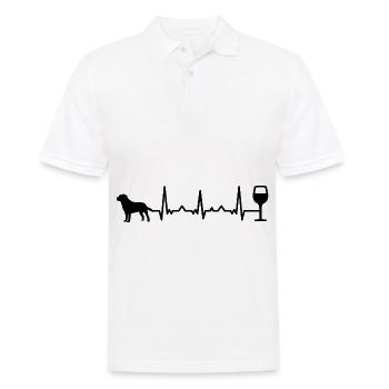 Heartbeat vin et chien - (5) - Polo Homme - blanc - Devant - Kai (181cm)
