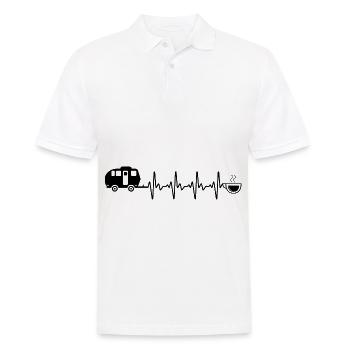 Heartbeat coffee and camping - - Men's Polo Shirt - white - Front - Kai (181cm)