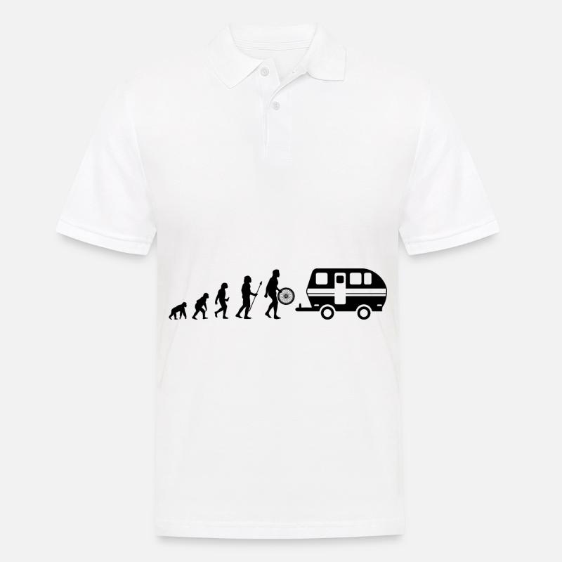Camping Evolution - - Männer Poloshirt - Weiß