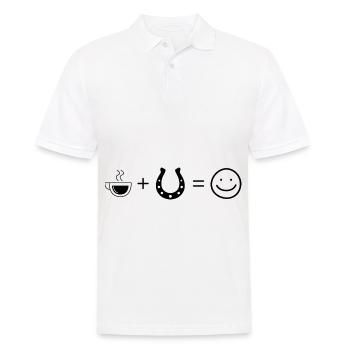 Coffee Smile Face and Horse 2 - - Men's Polo Shirt - white - Front - Kai (181cm)